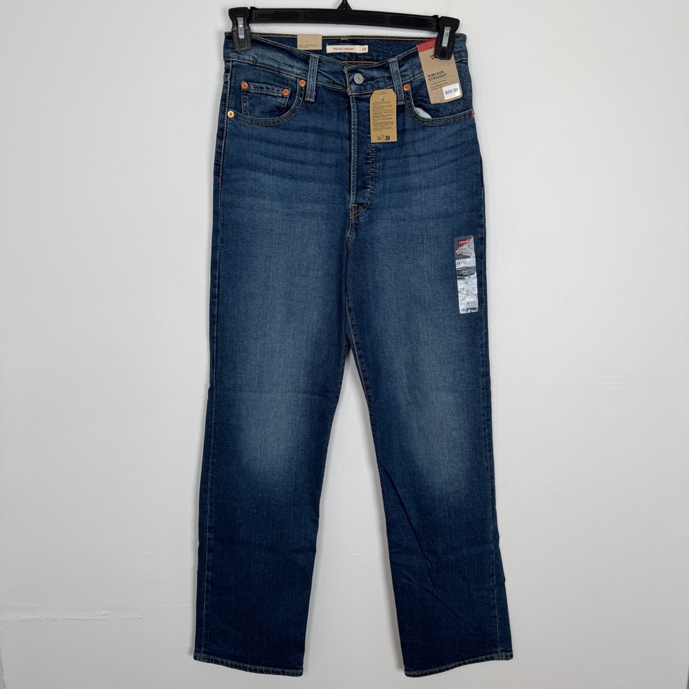 Levis Ribcage Straight Jeans Mens 29x32 Dark Wash Super High Rise 79078-0016 NEW